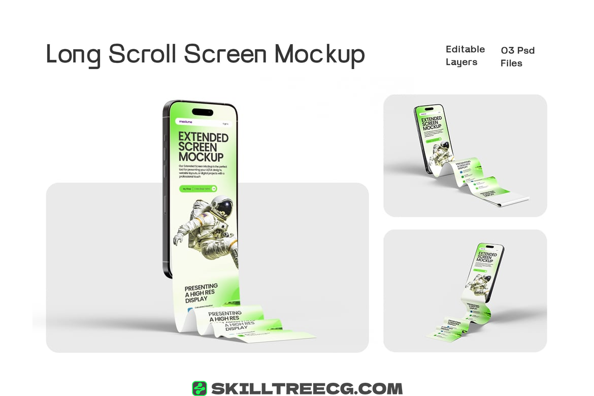 Long Scroll Extended Screen iPhone Mockup Set（100629）-技能树